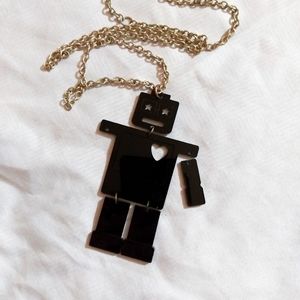Cute broken robot necklace